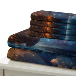 Voilier Housse de Couette Imprimée 3D Douce 3 Pièces Literie Garçons Filles