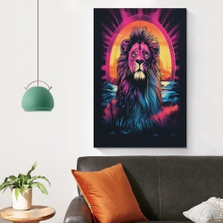 Lion Peinture sur toile sans cadre, impressions posters art mural pour déco maison chambre bureau