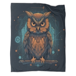 Hibou Plaid en Polaire Imprimé 3D Couverture Douce Confortable pour Canapé Lit Bureau