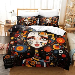 Art abstrait Femmes Housse de Couette Imprimée 3D Douce 3 Pièces Literie Garçons Filles