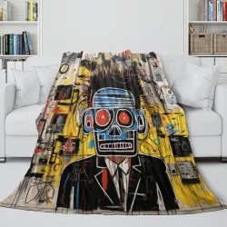 Art abstrait Plaid en Polaire Imprimé 3D Couverture Douce Confortable pour Canapé Lit Bureau