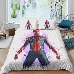 Avengers Spider Man Housse de Couette Imprimée 3D Douce 3 Pièces Literie Garçons Filles