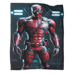 Marvel Deadpool Plaid en Polaire Imprimé 3D Couverture Douce Confortable pour Canapé Lit Bureau