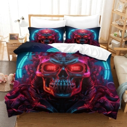 Crâne Housse de Couette Imprimée 3D Douce 3 Pièces Literie Garçons Filles