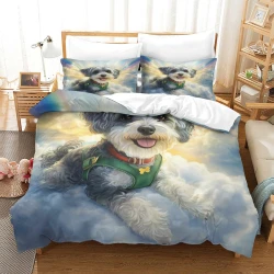 Yorkshire Terrier Housse de Couette Imprimée 3D Douce 3 Pièces Literie Garçons Filles