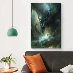 maligno Dragón Pintura en lienzo sin marco, impresiones de pósters arte pared para decoración hogar dormitorio oficina