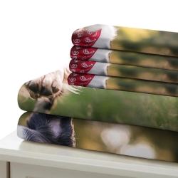 Border Collie Housse de Couette Imprimée 3D Douce 3 Pièces Literie Garçons Filles