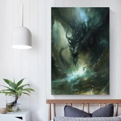 maligno Dragón Pintura en lienzo sin marco, impresiones de pósters arte pared para decoración hogar dormitorio oficina