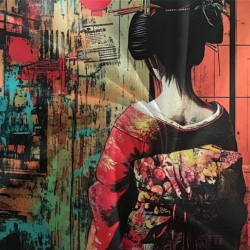 Art graffiti japonais Housse de Couette Imprimée 3D Douce 3 Pièces Literie Garçons Filles