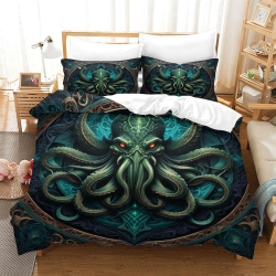 Mythe de l'horreur Cthulhu Housse de Couette Imprimée 3D Douce 3 Pièces Literie Garçons Filles
