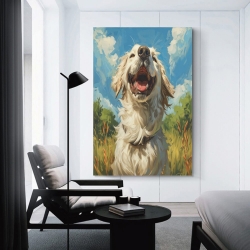 Chien Peinture sur toile sans cadre, impressions posters art mural pour déco maison chambre bureau