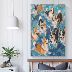 Corgi Peinture sur toile sans cadre, impressions posters art mural pour déco maison chambre bureau