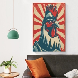 Coq Peinture sur toile sans cadre, impressions posters art mural pour déco maison chambre bureau