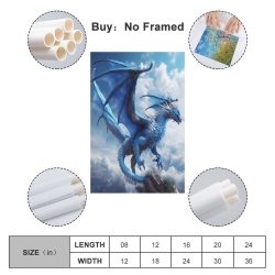 occidental Dragon Peinture sur toile sans cadre, impressions posters art mural pour déco maison chambre bureau