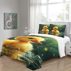 Canard Housse de Couette Imprimée 3D Douce 3 Pièces Literie Garçons Filles