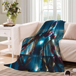 Avengers Iron Man Plaid en Polaire Imprimé 3D Couverture Douce Confortable pour Canapé Lit Bureau