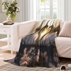 Cygne Plaid en Polaire Imprimé 3D Couverture Douce Confortable pour Canapé Lit Bureau