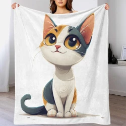 Persian Gatto Coperta in Pile Stampata 3D Morbida e Confortevole per Divano Letto Ufficio