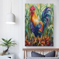 Coq Peinture sur toile sans cadre, impressions posters art mural pour déco maison chambre bureau
