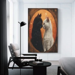 Chat Peinture sur toile sans cadre, impressions posters art mural pour déco maison chambre bureau
