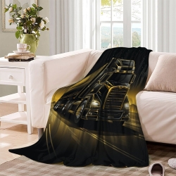 Gros camion Plaid en Polaire Imprimé 3D Couverture Douce Confortable pour Canapé Lit Bureau