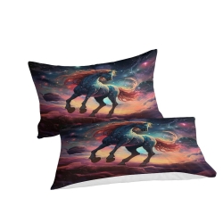 Cheval Housse de Couette Imprimée 3D Douce 3 Pièces Literie Garçons Filles