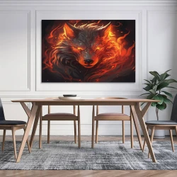 Loup Peinture sur toile sans cadre, impressions posters art mural pour déco maison chambre bureau