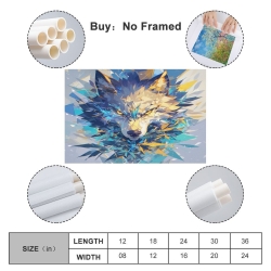 Loup Peinture sur toile sans cadre, impressions posters art mural pour déco maison chambre bureau