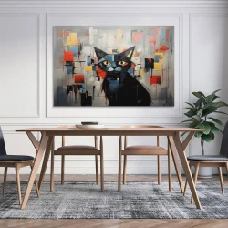 Art abstrait Chat Peinture sur toile sans cadre, impressions posters art mural pour déco maison chambre bureau