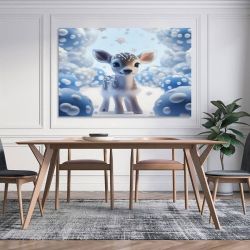 Cerf sika Peinture sur toile sans cadre, impressions posters art mural pour déco maison chambre bureau
