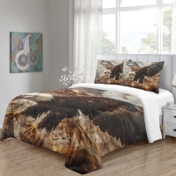Aigle Housse de Couette Imprimée 3D Douce 3 Pièces Literie Garçons Filles