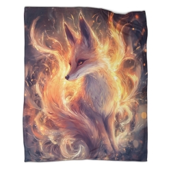 Renard Plaid en Polaire Imprimé 3D Couverture Douce Confortable pour Canapé Lit Bureau