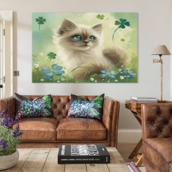 Gato Pintura en lienzo sin marco, impresiones de pósters arte pared para decoración hogar dormitorio oficina