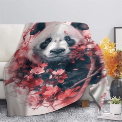 Giant Panda Plaid en Polaire Imprimé 3D Couverture Douce Confortable pour Canapé Lit Bureau