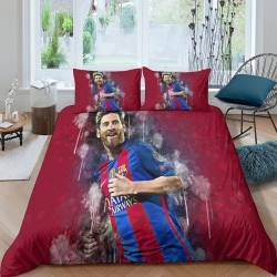 Lionel Messi Housse de Couette Imprimée 3D Douce 3 Pièces Literie Garçons Filles