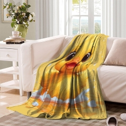 Yellow Duck 3D Printed Fleece Throw Blanket Soft Cozy Blanket for Couch Sofa Bed Office