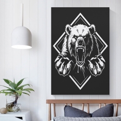 Ours noir Peinture sur toile sans cadre, impressions posters art mural pour déco maison chambre bureau