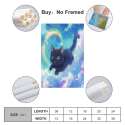 Chat Peinture sur toile sans cadre, impressions posters art mural pour déco maison chambre bureau