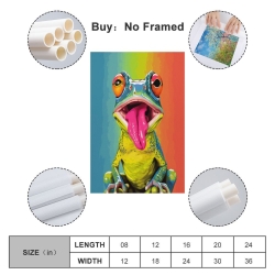 Grenouille Peinture sur toile sans cadre, impressions posters art mural pour déco maison chambre bureau