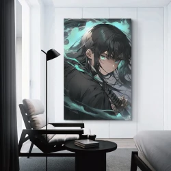 Tueur de démons: Demon Slayer Peinture sur toile sans cadre, impressions posters art mural pour déco maison chambre bureau