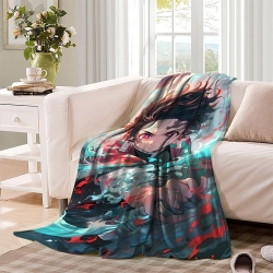 Tueur de démons: Demon Slayer Plaid en Polaire Imprimé 3D Couverture Douce Confortable pour Canapé Lit Bureau