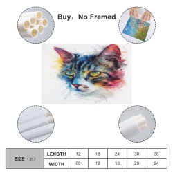 Chat Peinture sur toile sans cadre, impressions posters art mural pour déco maison chambre bureau