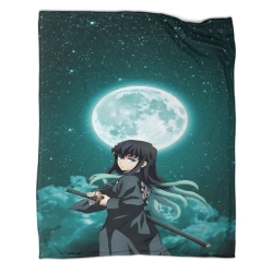 Tueur de démons: Demon Slayer Plaid en Polaire Imprimé 3D Couverture Douce Confortable pour Canapé Lit Bureau