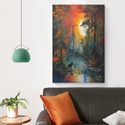 Renard Peinture sur toile sans cadre, impressions posters art mural pour déco maison chambre bureau