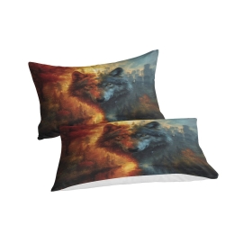 Loup Housse de Couette Imprimée 3D Douce 3 Pièces Literie Garçons Filles