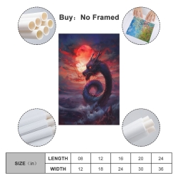 maléfique Dragon Peinture sur toile sans cadre, impressions posters art mural pour déco maison chambre bureau