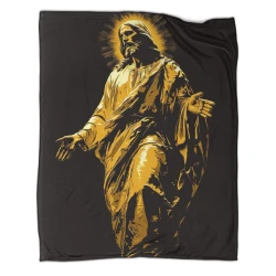 Dieu et Jésus Plaid en Polaire Imprimé 3D Couverture Douce Confortable pour Canapé Lit Bureau