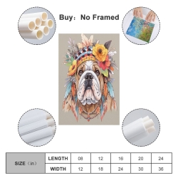French Bouledogue Peinture sur toile sans cadre, impressions posters art mural pour déco maison chambre bureau
