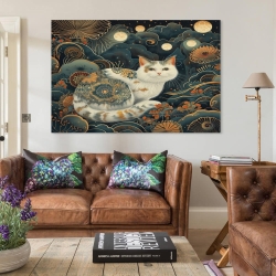Chat Peinture sur toile sans cadre, impressions posters art mural pour déco maison chambre bureau