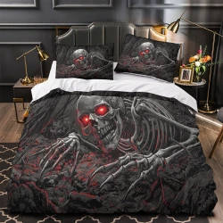 Crâne Housse de Couette Imprimée 3D Douce 3 Pièces Literie Garçons Filles